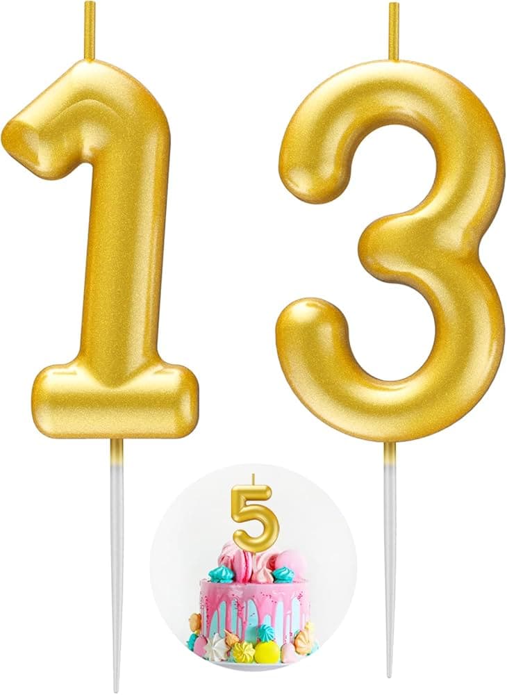 Unique Party 13 Gltz Gold Happy Birthday Candle Set 