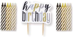 Unique Party 13 Gltz Black Happy Birthday Candle Set  1