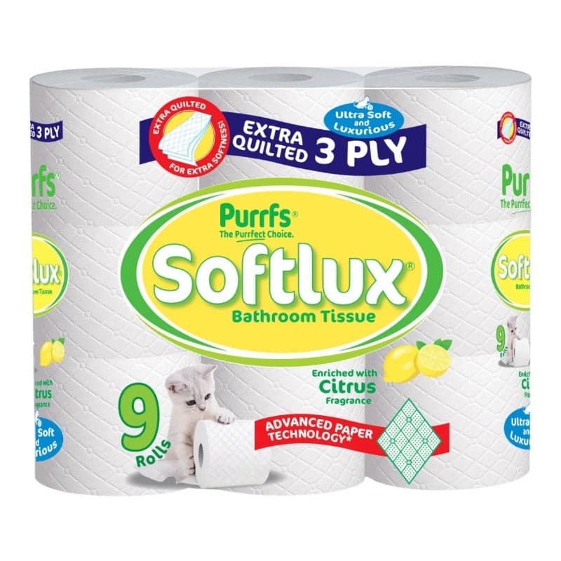 SOFTLUX  White 3PLY 9PACK (Yellow Citrus)