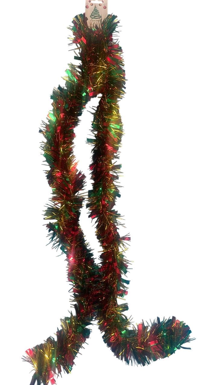 Christmas Tinsel Red-green + Gold