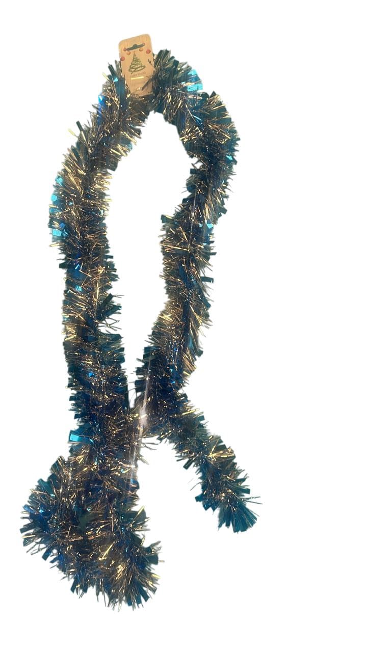 Christmas Tinsel Silver / Blue