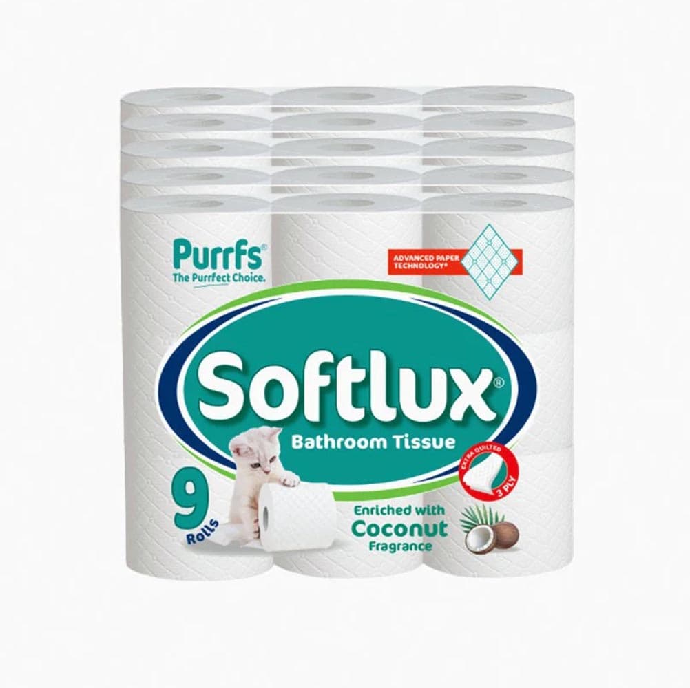 SOFTLUX  White 3PLY 9PACK Coconut)