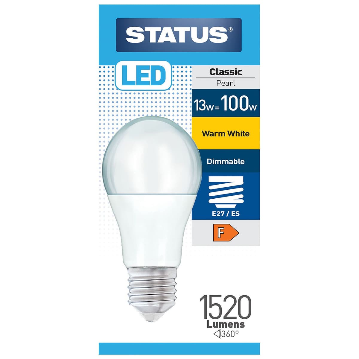 Status 13w=100w Dimmable  Led Gls Warm White 
