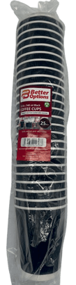 Better Options 12OZ Coffee Ripple  Cups  Black 25PCS 3