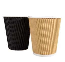 Better Options  8OZ Coffee Cups Ripple Black 25pc 2