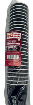 Better Options  8OZ Coffee Cups Ripple Black 25pc image