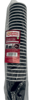 Better Options  8OZ Coffee Cups Ripple Black 25pc 3