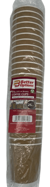 Better Options 8OZ Coffee Cups Ripple Brown 25pc 3