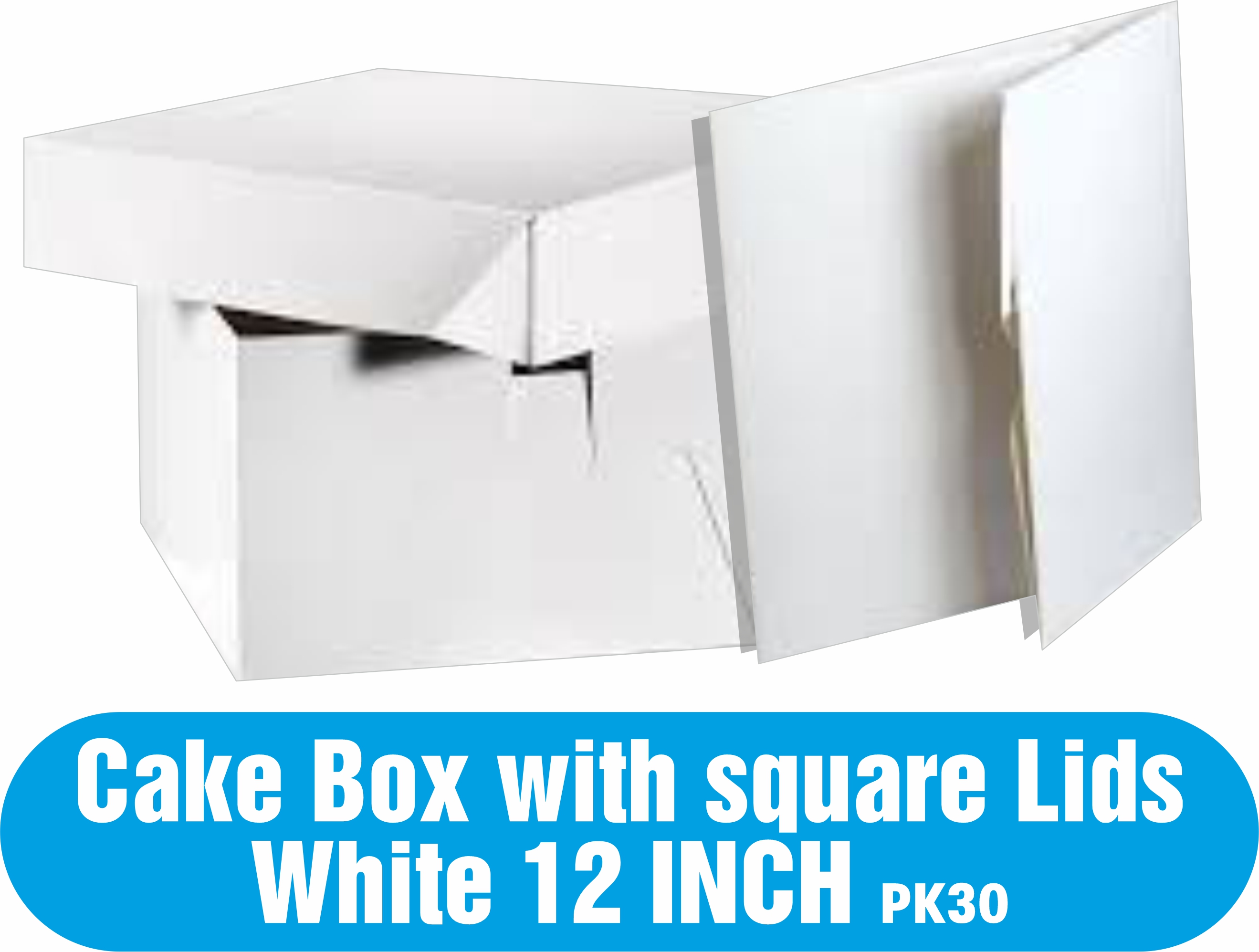 Better Options Cake Box with square Lids  White 12 INCH image