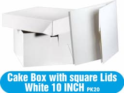Better Options Cake Box with square Lids White 10 INCH
 1