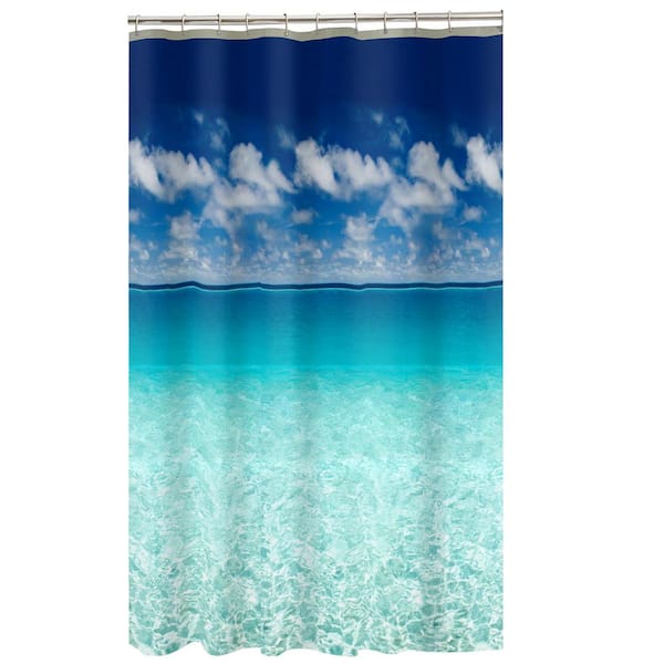 Peva shower curtain Beach image