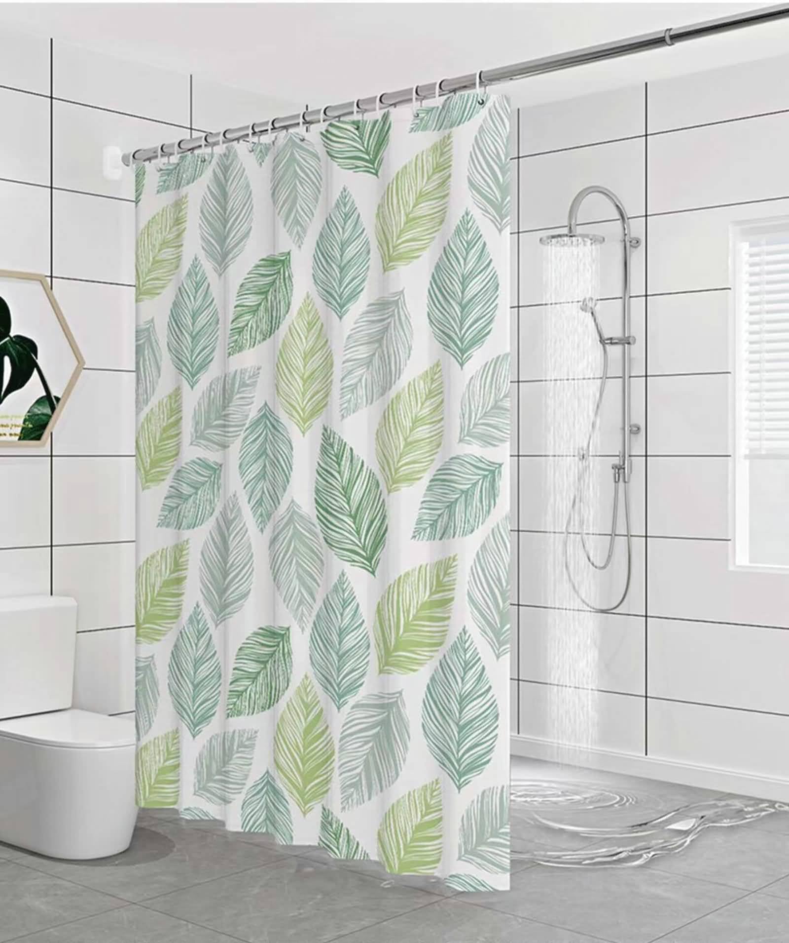 Peva shower curtain with Hooks Jardin image