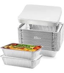 Better Options Aluminum Foil 100PCS  20X11CM Containers with Lid