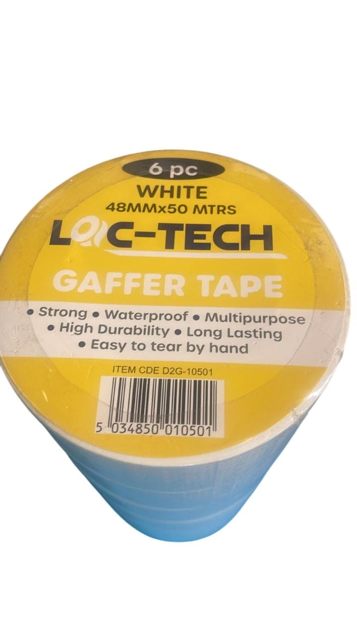 Loc-tech 6pk Gaffer Tape-white 48mmx50m