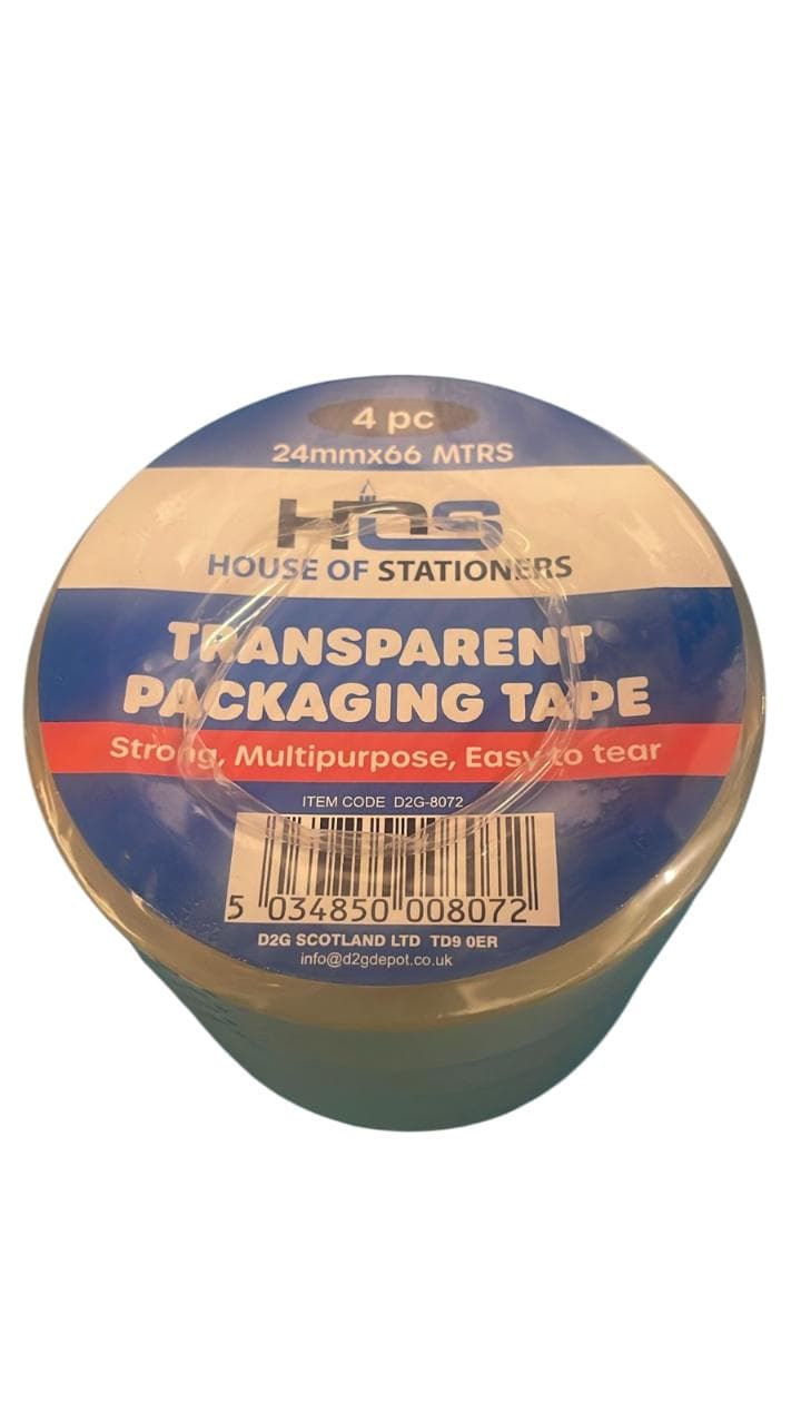 HOS Clear Packaging Tape24mmx66m (4pc)