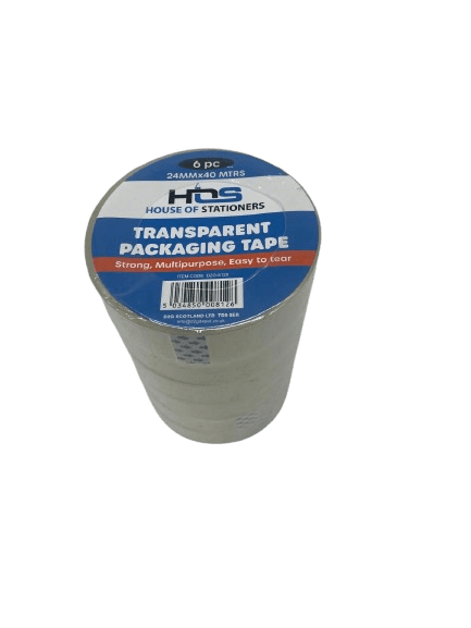 HOS Clear Packaging Tape 24mmx40m(6pc)