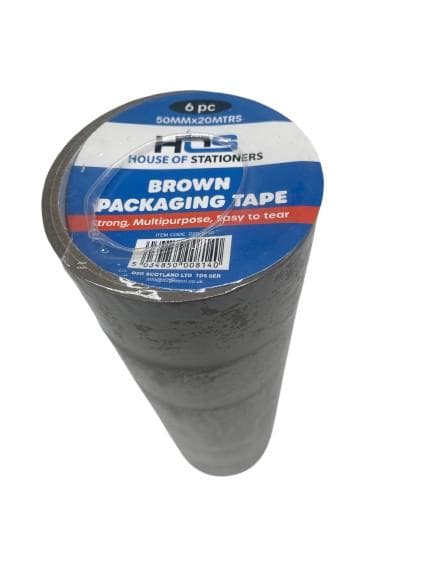 HOS 6pk 50mmx20m Brown Packaging Tape