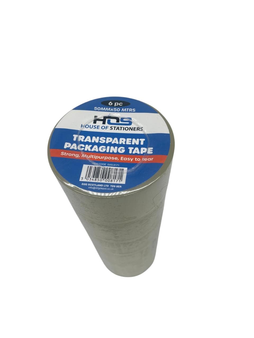 HOS 6pk 50mmx50m Clear Packaging Tape