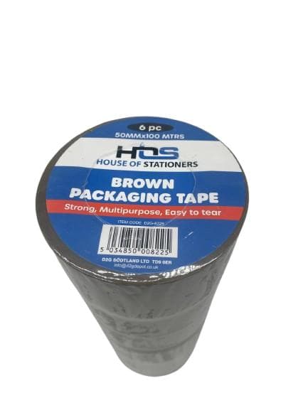 HOS 6pk 50mmx100m Brown Packaging Tape