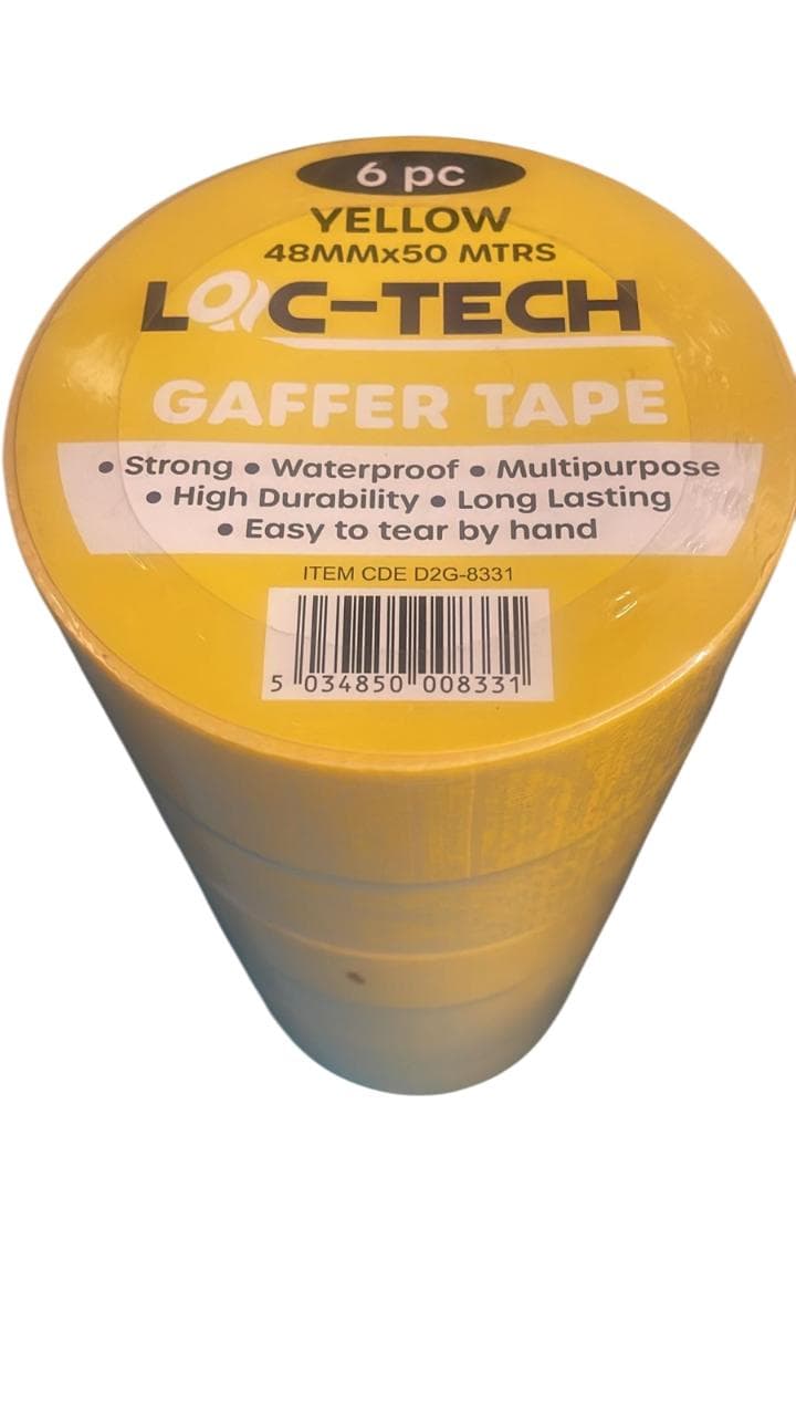 Loc-tech  6pk Gaffer 48mmx50m Tape-yellow