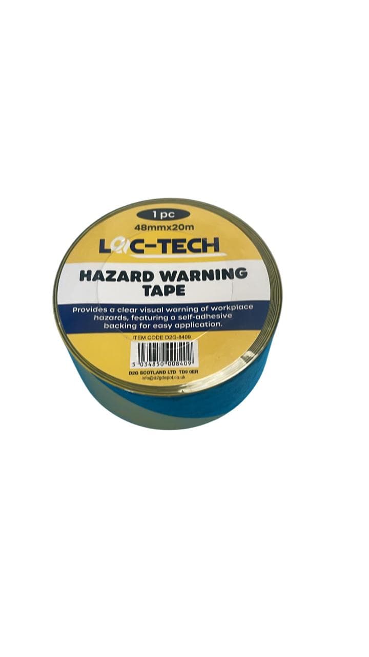 Loc-tech 48mmx20m Hazard Warning Black Yellow Tape