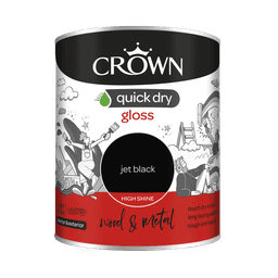 Crown Paints Quick Dry Gloss Jet Black 750ml 1