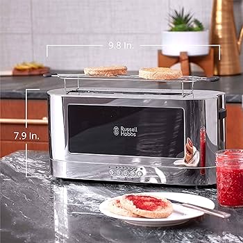 Russell Hobbs Long Slot 2 Slice Toaster Black image