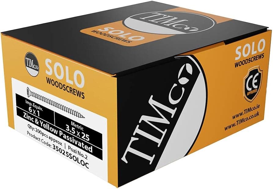TIMCO Solo Woodscrew PZ2 Csk Zinc 3.5x25 200PCS