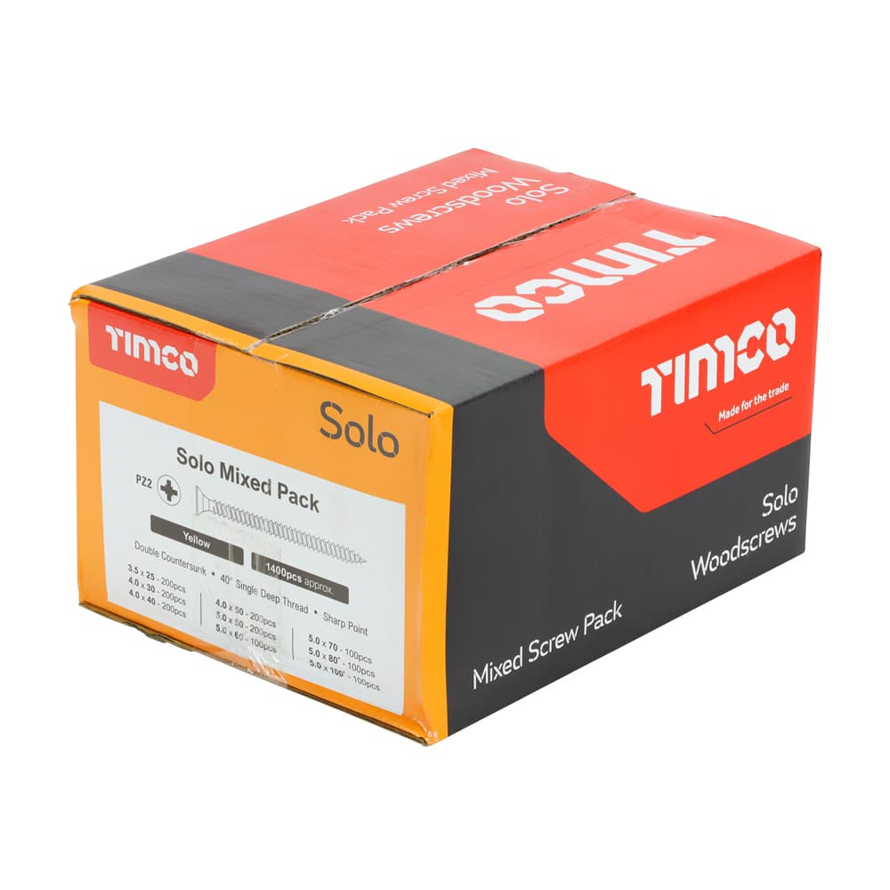TIMCO Solo Woodscrew PZ2 Csk Zyp 5.0x60 200PCS