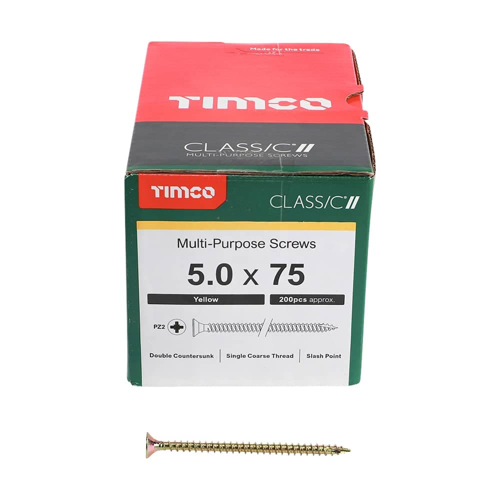 TIMCO Solo Woodscrew PZ2 Csk Zyp 5.0x75 200PCS