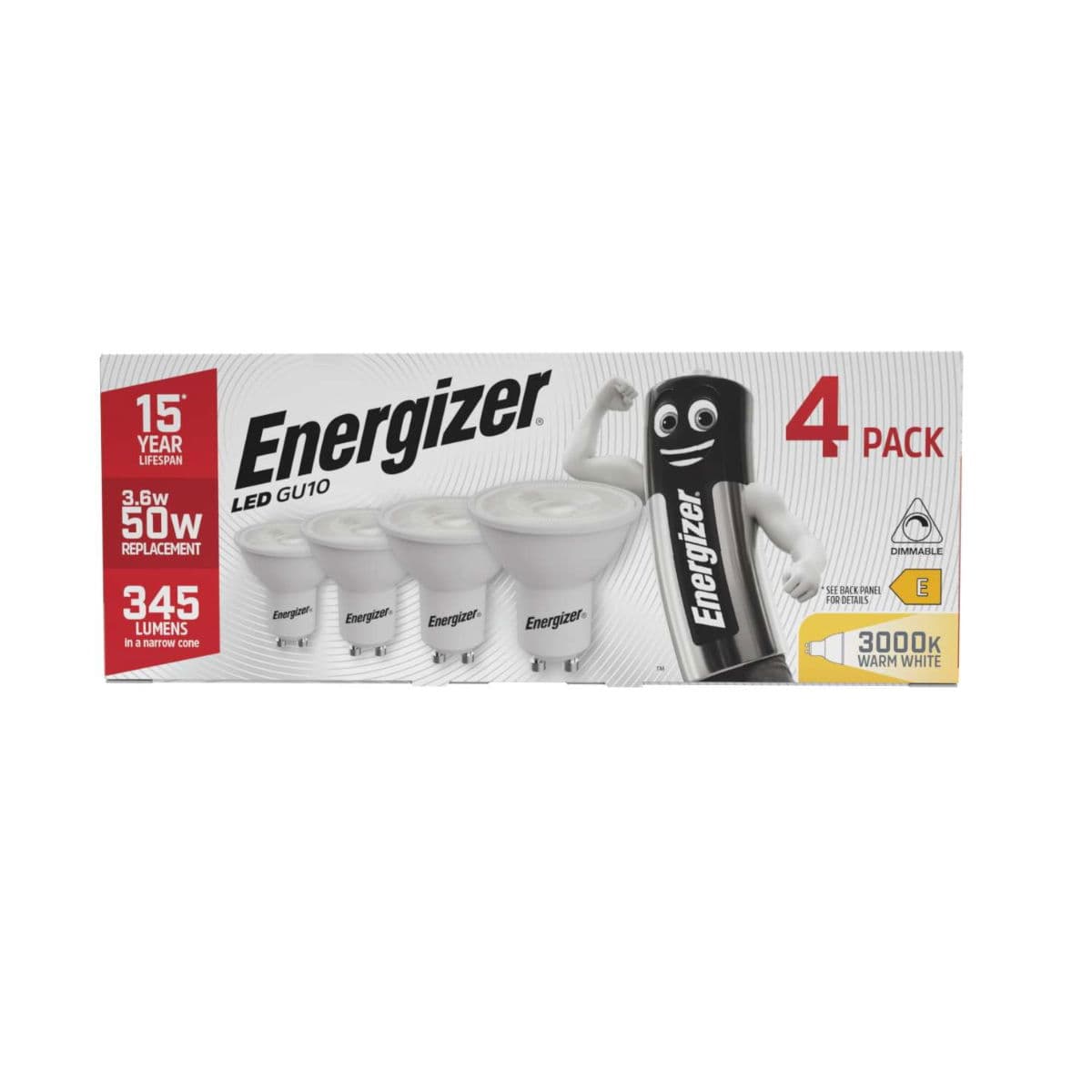 EVEREADY Led GU10 345lm 3.6W 3000k (Warm White)