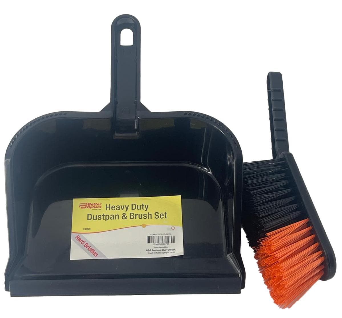 Better Options HEAVY DUTY DUSTPAN & BRUSH SET(HARD BRISTLES)
