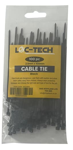 Loc-Tech 100PC 2.5*100MM CABLE TIE WHITE 1