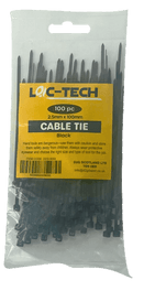 Loc-Tech 100PC 2.5*100MM CABLE TIE Black 2