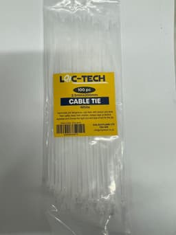 Loc-Tech 100PC 2.5*200MM CABLE TIE WHITE 1