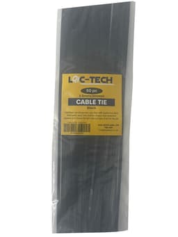 Loc-Tech 50PC 3.5*300MM CABLE TIE BLACK 1