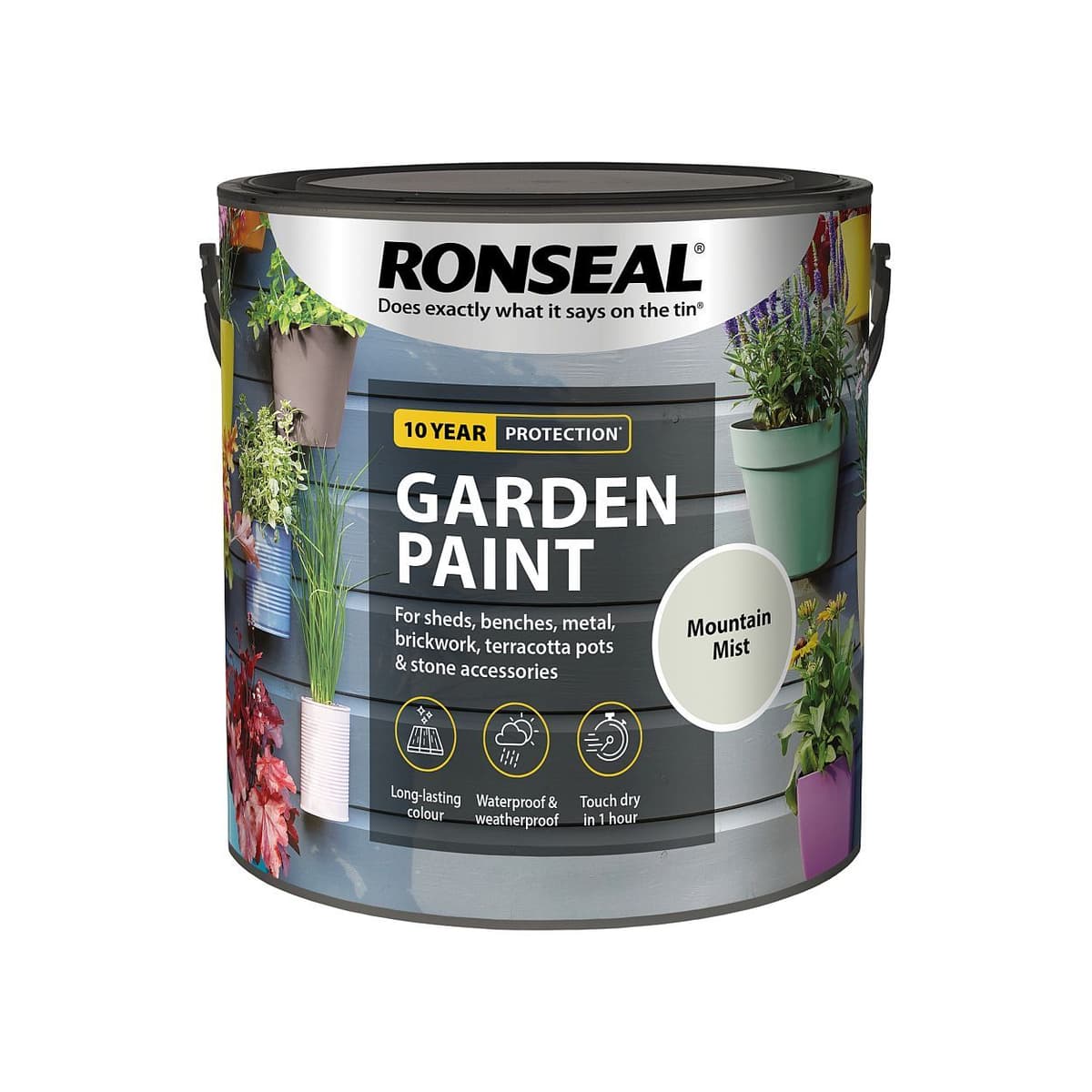 Ronseal Garden Paint Pewter Grey 2.5ltr