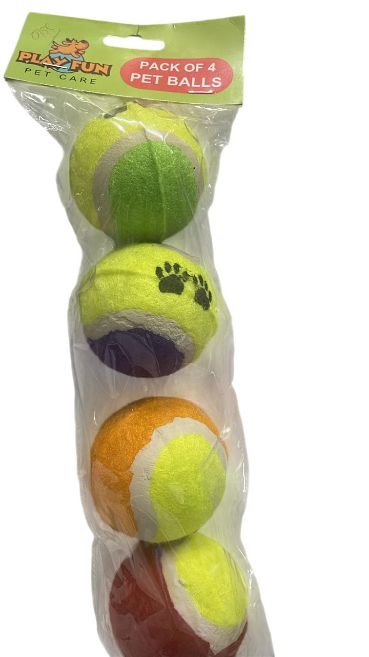 Play Fun Pack of 4 Pet Tennis Balls