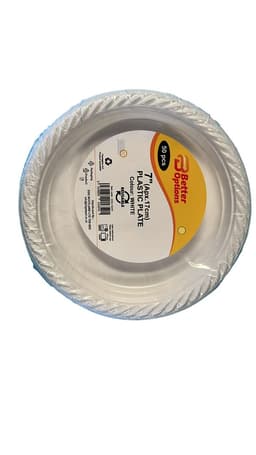 Better Options 7" White Plastic Plate 50pcs 2
