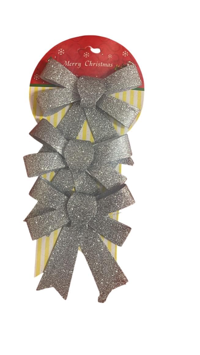 Christmas 10*12cm Bow 3Pc/Set(Silver)