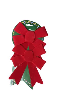 Christmas 13*16cm Flocking Bow 2Pc/Set 2