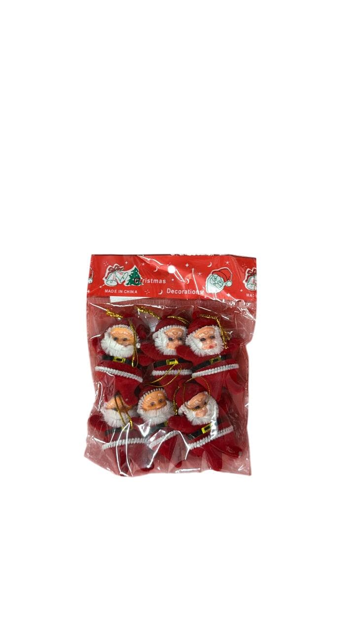 Christmas 3" Flocking Santa 6Pcs/Set