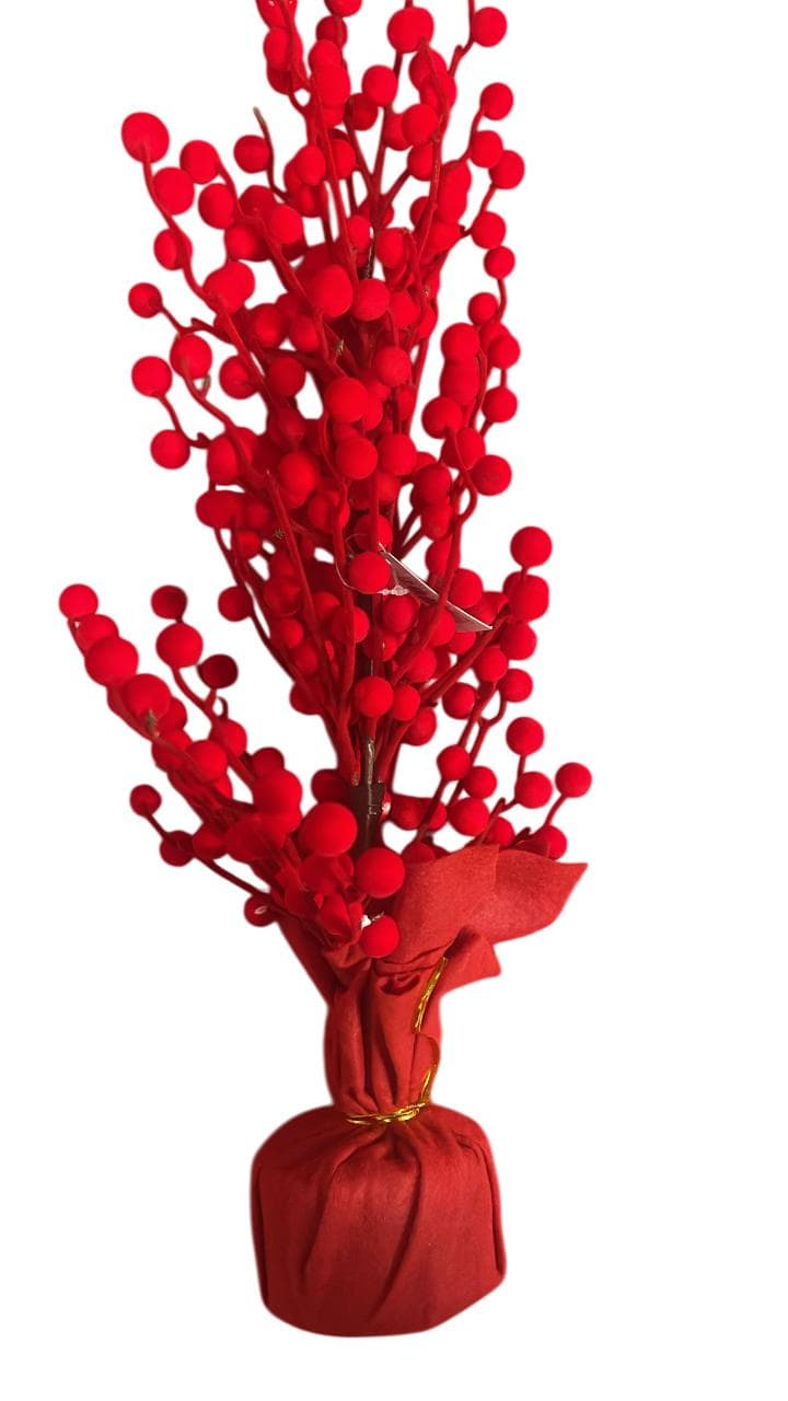 Christmas 60cm 17 Head Red Velvet Fruit Tree