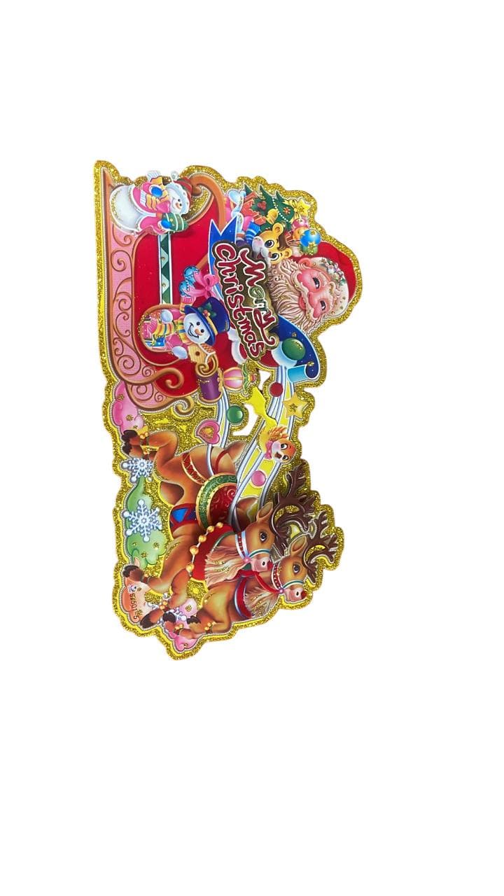 Christams Santa on Sleigh Window Sticker 15x20cm apx.