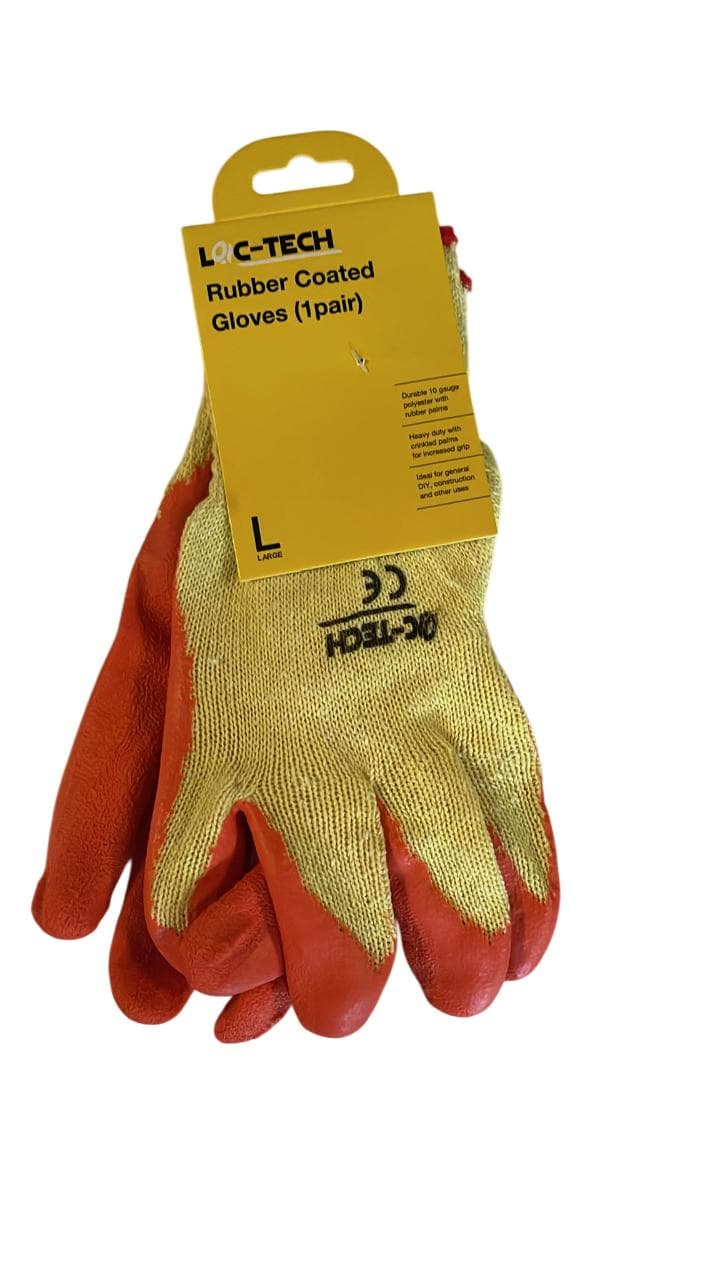 Loc-tech Large Hi-Vis Rubber Coated Gloves