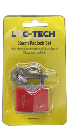 Loc-tech 30mm Padlock Set with Plastic Housing 2