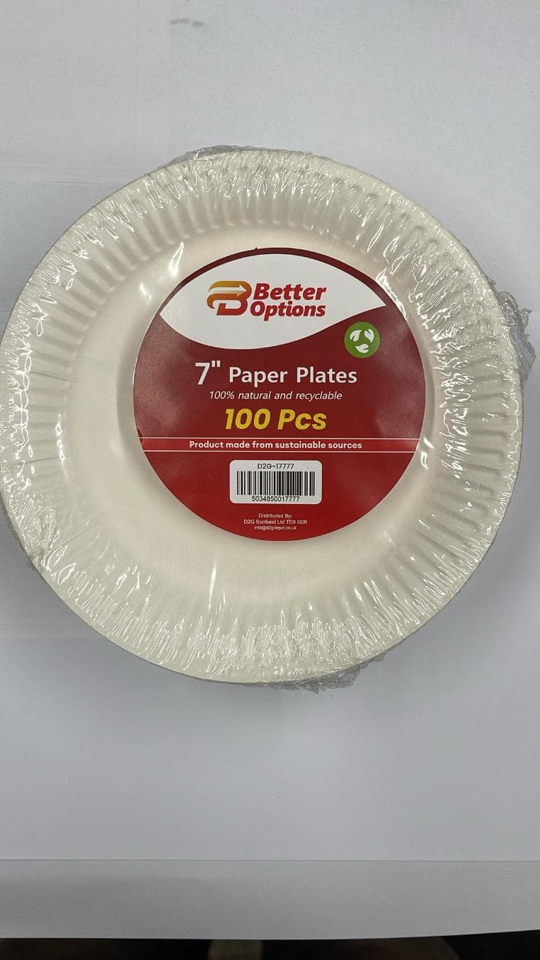 Better Options 7" Paper Plates 100pk

