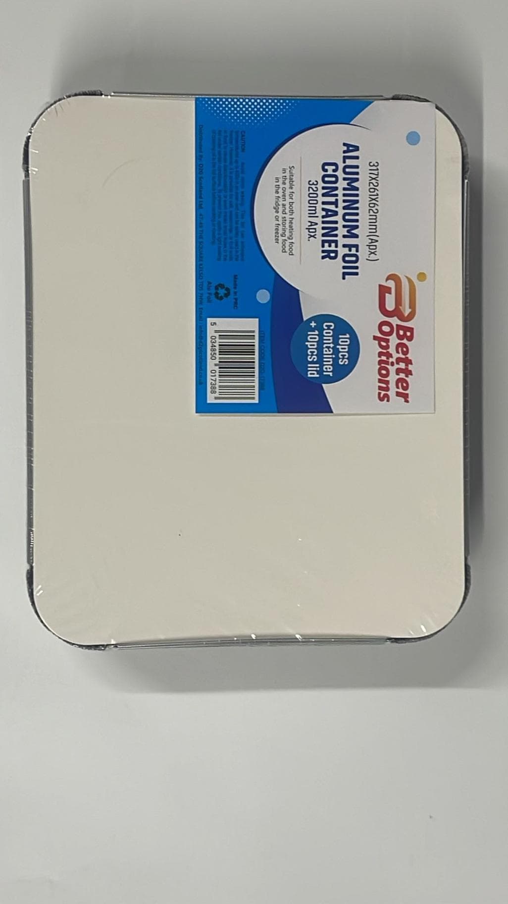 Aluminium Foil Containers with Lid ( 10 pcs) 320x260x62mm ( Apx)  3200ml