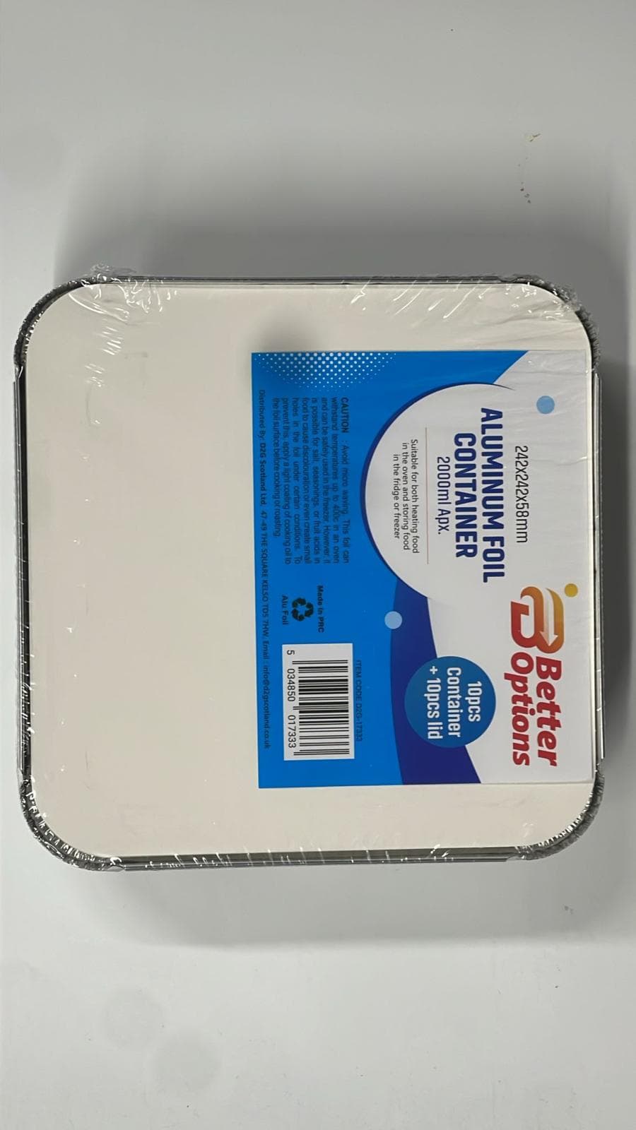 Aluminium Foil Container ( 10 pcs wth Lids) 242x242x58mm(apx.) 2000ml