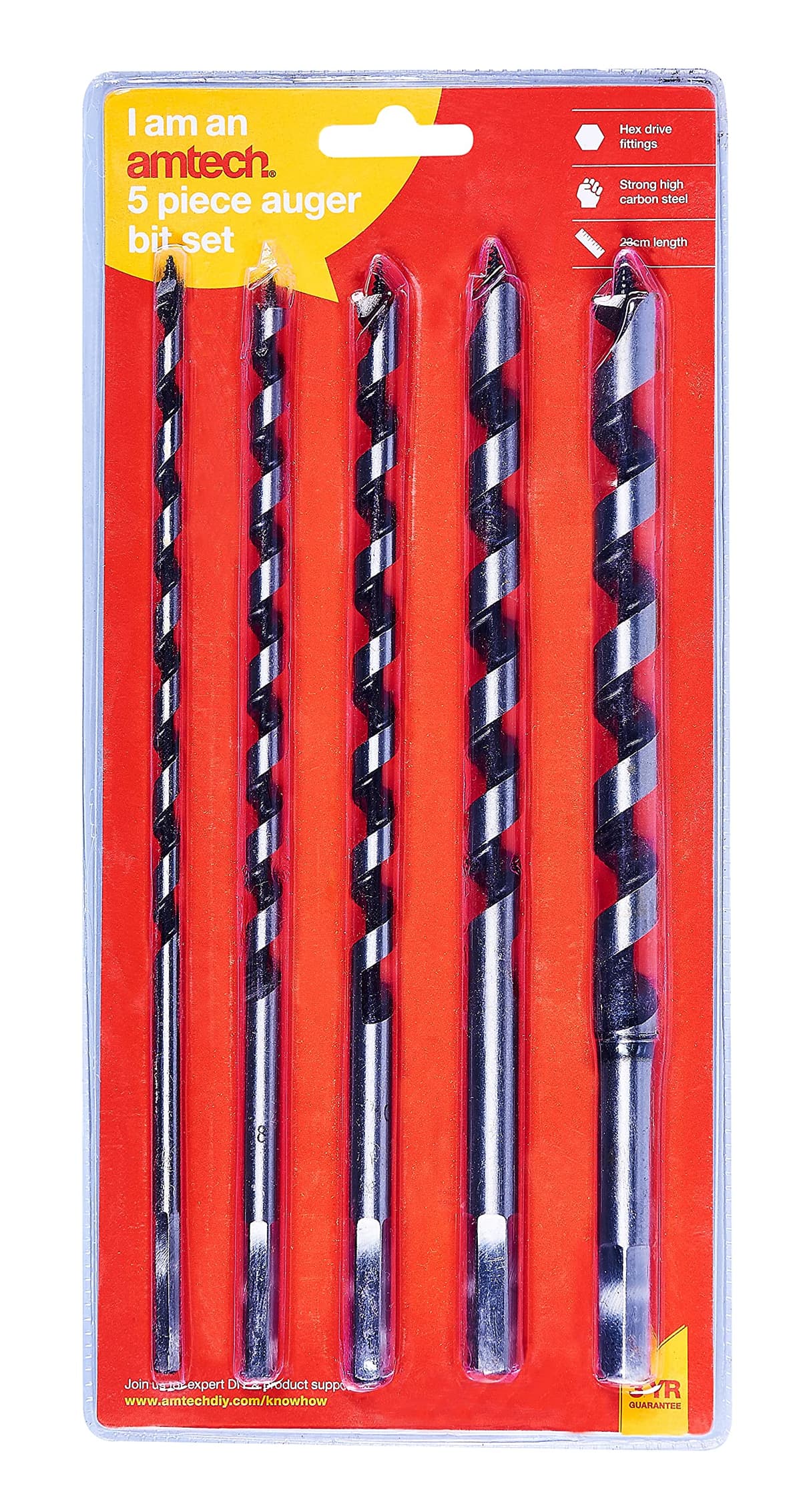 Am-Tech 5pc Auger Bit Set Sml Mm F1350